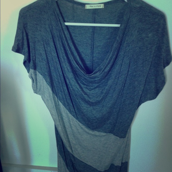 Grey Cowl-neck Blouse