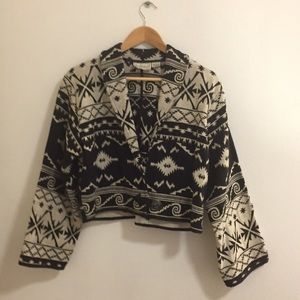 🌵Vintage Cotton Desert Aztec Print Cropped Jacket