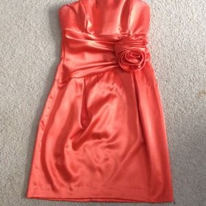 Tangerine semi formal dress.