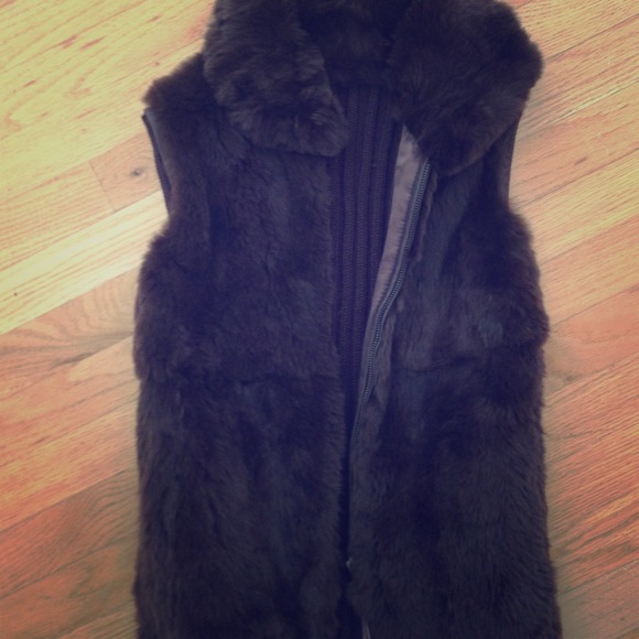 Brown fur vest