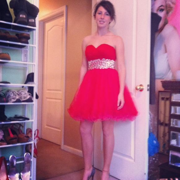 Red sparkly prom/homecoming dress :)