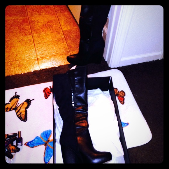 JustFab.com Boots - Black High Wedge Boots