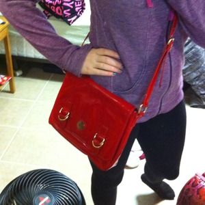 SOLD Tommy Hilfiger red shiny crossbody purse