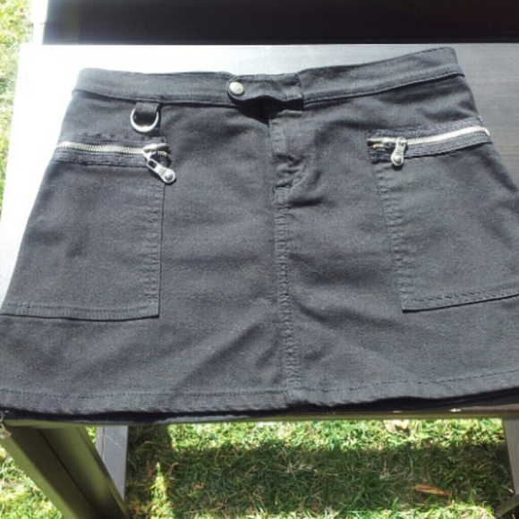 Black mini skirt