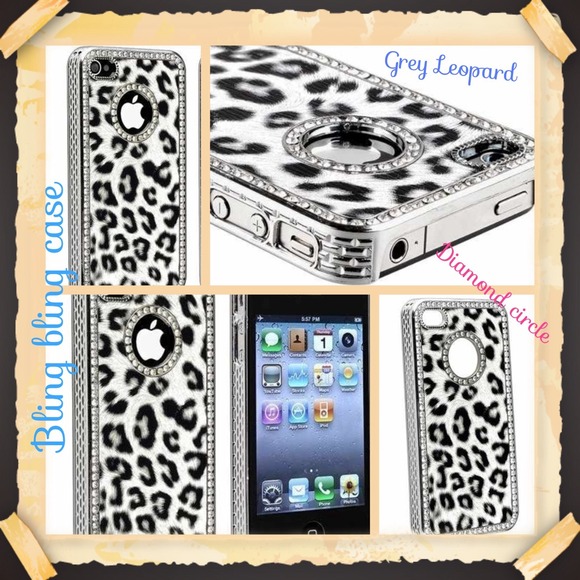 Grey leopard iPhone 4 case