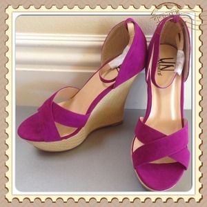 Gorgeous purple wedge shoes