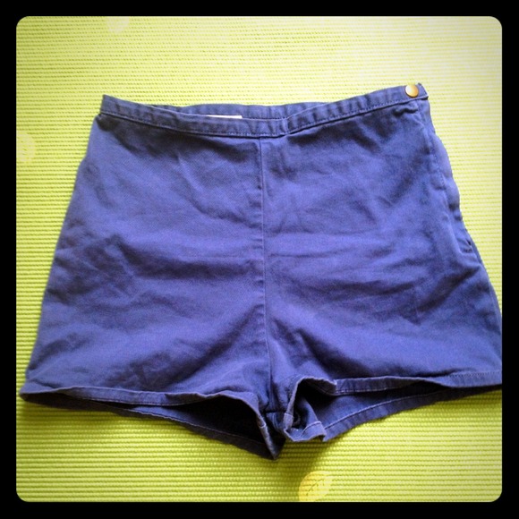 Navy Blue High-waisted Shorts