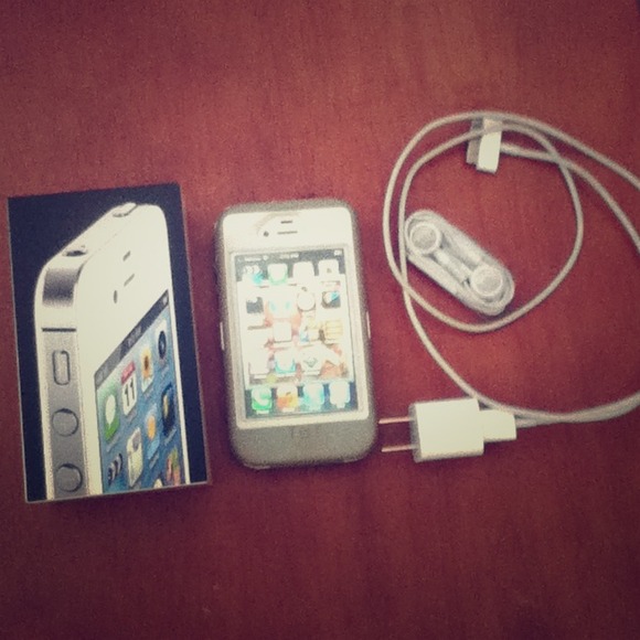 iPhone 4, outer box case, charger, and sold