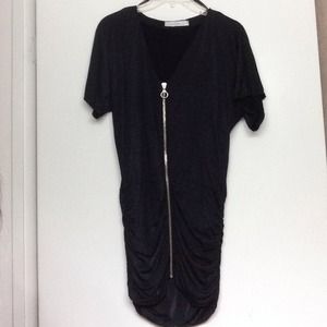 MINKPINK Metallic black zip dress