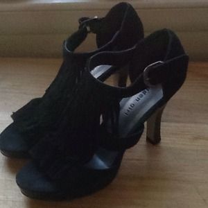 Black suede MADDENFringe platform shoesREDUCED