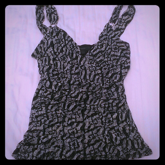 Sexy black, gray and silver sparkle cami