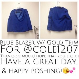 Blue Blazer W/Gold Trim For @cole1207💕