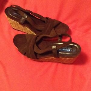 Donald J Pliner Platform Sandals brown sz. 9 cork
