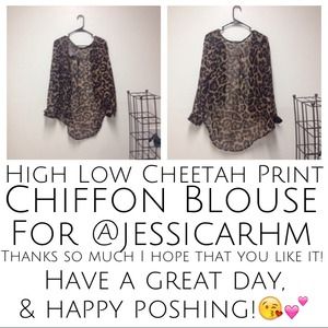 High Low Cheetah Print Blouse For @jessicarhm💕