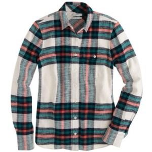 J Crew boy shirt in rock salt plaid