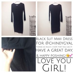 Black Slit maxi Dress For @chineygyal💕