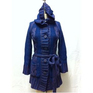 long cardi jacket w/hood