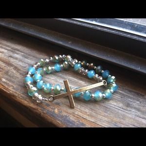 Bronze cross bracelet set