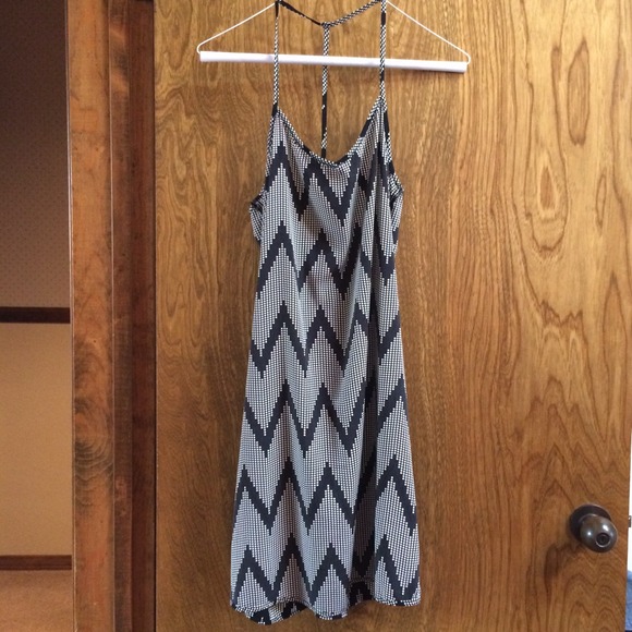 Black and white chevron dress