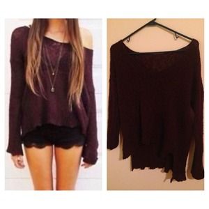 Brandy Melville Maroon Carmen Sweater