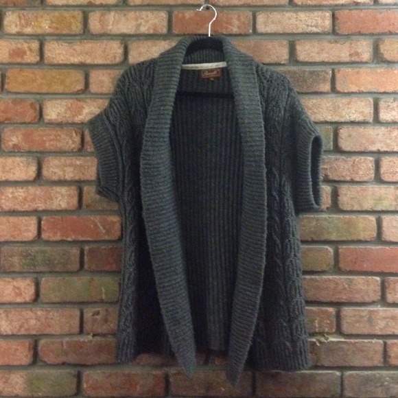 Sold: Chunky Grey Shawl Sweater - Picture 3 of 4