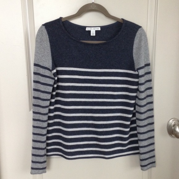 FLASHSALE Autumn cashmere stripe navy gray sweater