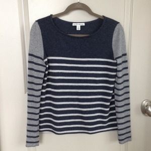 FLASHSALE Autumn cashmere stripe navy gray sweater