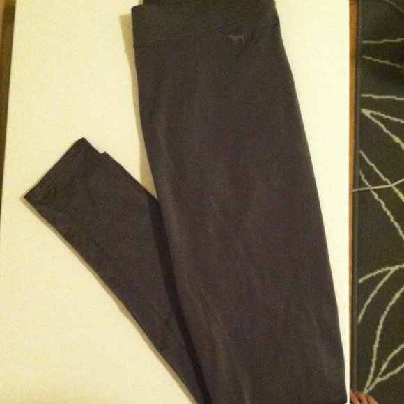 NWOT Victorias Secret PINK shiny gray leggings!