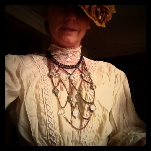 Vintage Linen and Wool Victorian Blouse CA 1910