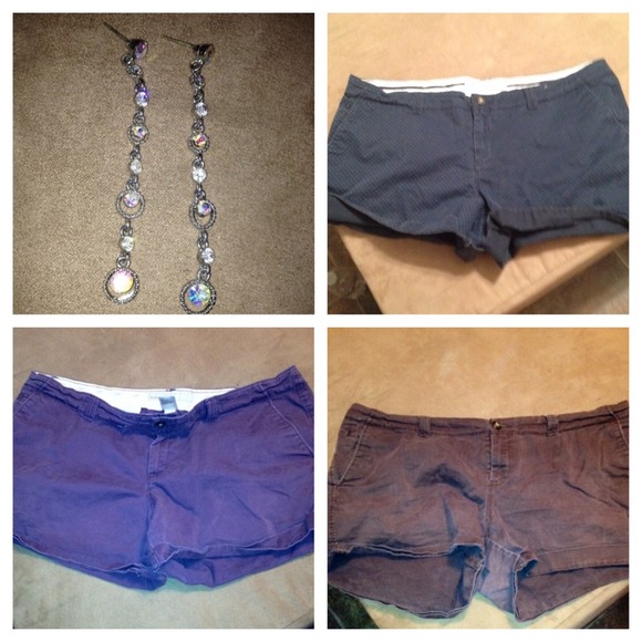 Three shorts and earrings