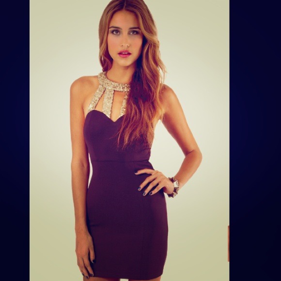 Plum Sequined Dress