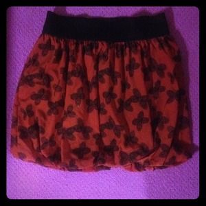 Red & Black Butterfly Bubble Skirt