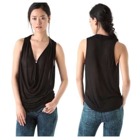 FLASH SALE Lanston draped racer back cowl neck top