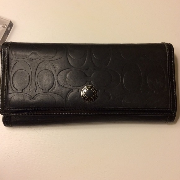 Coach Vintage Black Embossed Wallet