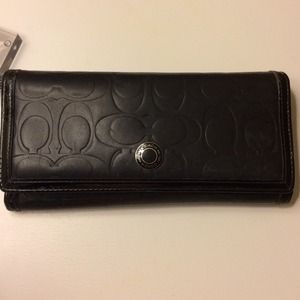 Coach Vintage Black Embossed Wallet