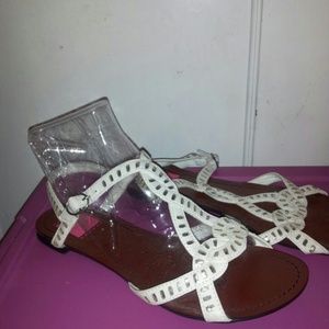 White & silver sandals