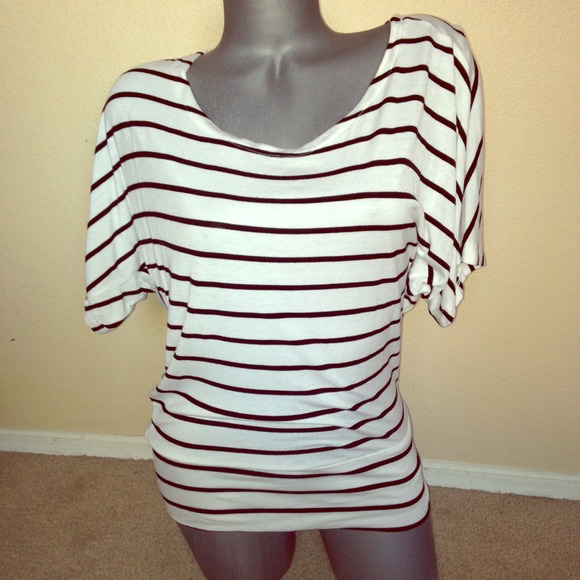 White and black striped slouchy top