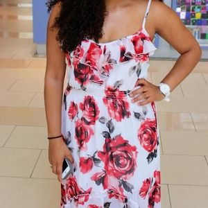 Hi-Lo Spaghetti Strap Chiffon Dress