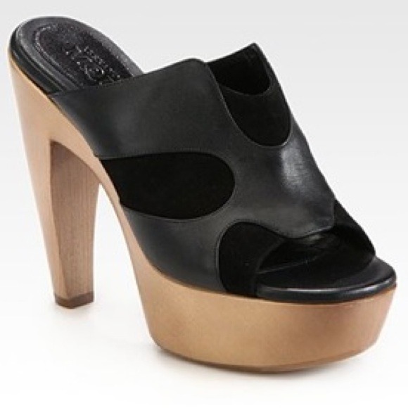 Alexander McQueen Shoes - Alexander McQueen Leather Suede Platform Clogs NWT