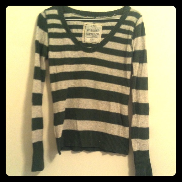 M green/white striped sweater - Picture 1 of 3