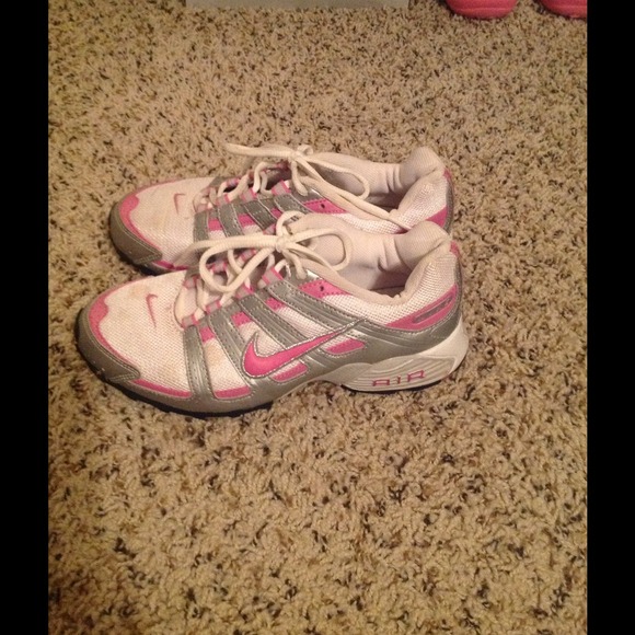 SOLD!!!!!Pink Silver and White Nikes