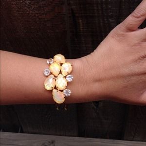 Yellow, Rhinestone & Gold Bracelet!