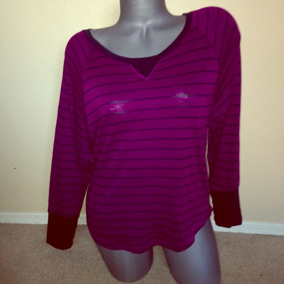 Plum and black striped top - Picture 1 of 1