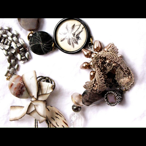 One of a kind artisan lilac pearl silk necklace