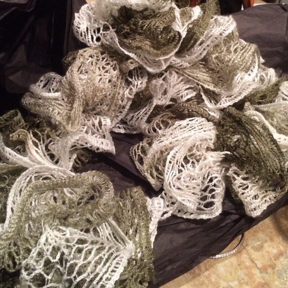 Silver white sparkle scarf