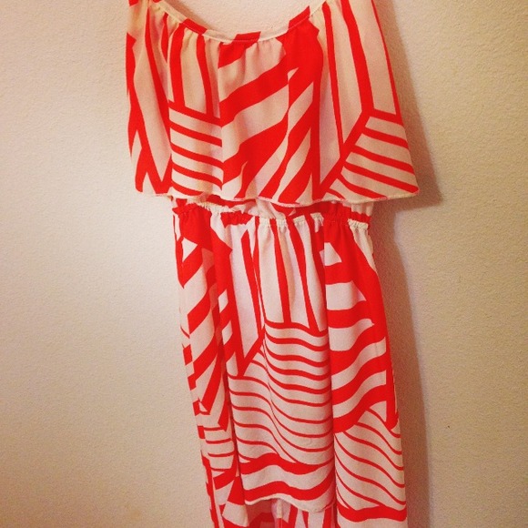 Coral & White Dress