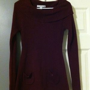Burgundy sweater dress