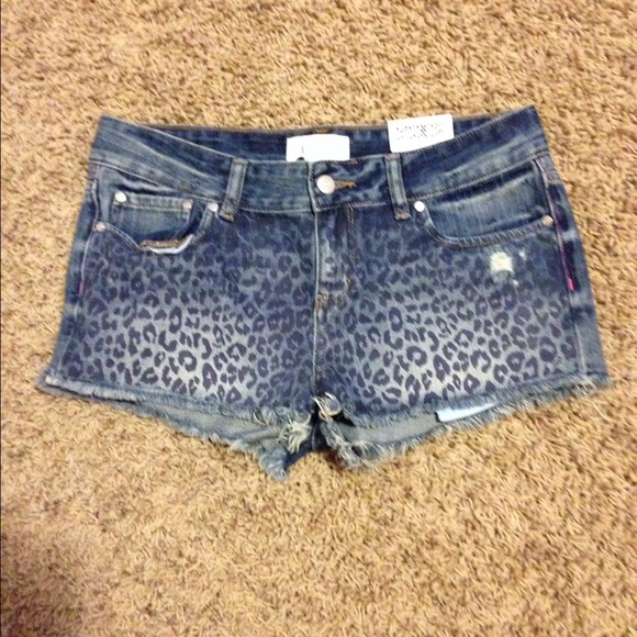 Sold VS PINK leopard jean shorts