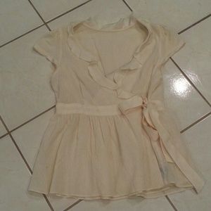 Anthropologie  cream blouse