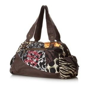 DESIGUAL "Rainbow Makes Me Happy" Satchel in Brown